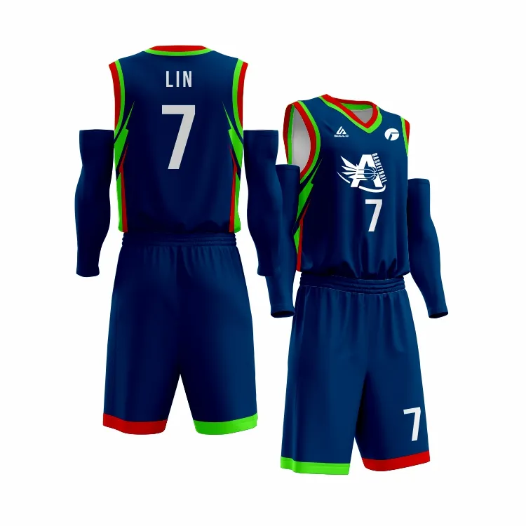 Günstiger Preis Jugend reversible Basketball uniformen dunkelblau üben Atmungsaktives Basketball trikot