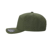 Casquette de baseball perforée au laser à 7 panneaux, imperméable, avec logo personnalisé, casquette de sport ventilée, casquette de camionneur à visière plate vierge