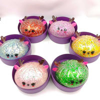 Kerstrendier TPR Squishy Stressverlichter Fidget Toy Glitter Zintuiglijk Cadeau voor de Feestdagen