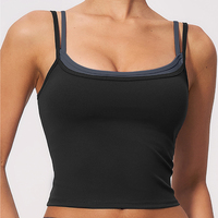 Nouveaux hauts sans manches pour femmes, style corset court, bicolore, dos nu en U, pour le yoga et le sport, vente en gros
