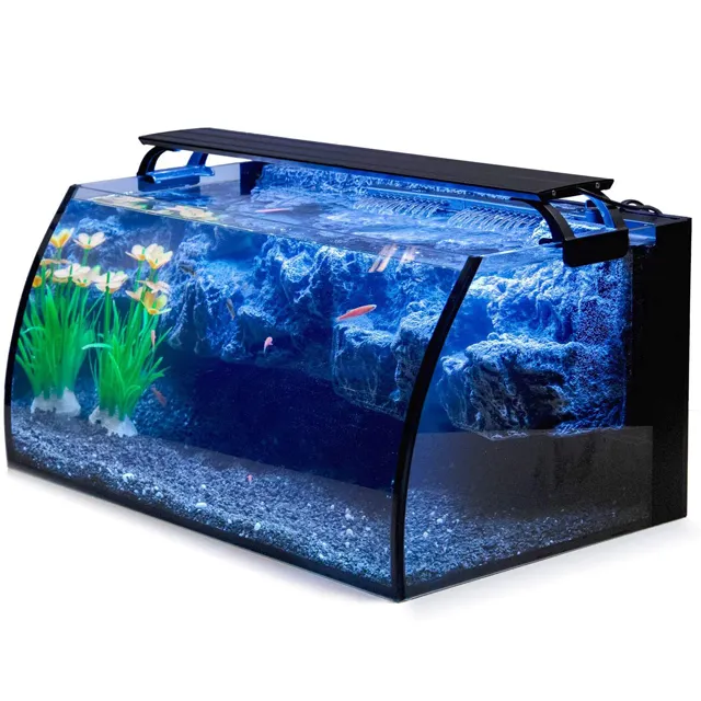 Hygger 8 Gallon LED Glass Aquarium Fish Tank Bao Gồm 7W Điện Lọc Bơm, 18W Màu LED Ánh Sáng, Hồ Cá Betta Tank