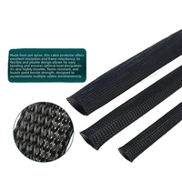 Gaine textile extensible en nylon ignifuge, résistante aux hautes températures, conduit tressé en PET pour câbles automobiles/industriels