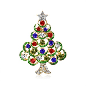 Broche Étoile de Noël Ornée de Strass Colorés, Épingle de Revers, Cadeau, Vente en Gros et au Détail, Accessoire pour Blazer, Manteau, Écharpe - Product Image 1