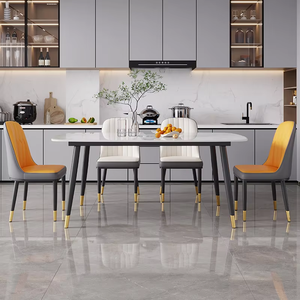 Tavolo da pranzo nordico, moderno e minimalista rettangolare in stile occidentale tavolo da pranzo, piccolo tavolo da pranzo e sedia per uso domestico - Product Image 1