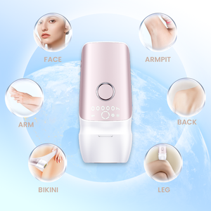 Moolweel T013C Épilateur IPL portable à refroidissement par glace pour l'épilation et le rajeunissement <span class=keywords><strong>de</strong></span> la peau, soin anti-acné, utilisation domestique, US/UK, à quartz - Product Image 5
