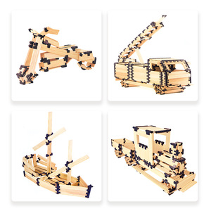 Juego de bloques de construcción de madera para el desarrollo creativo, duradero, Unisex, juguete de construcción, aprendizaje educativo innovador - Product Image 5