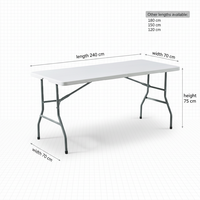 Table de pique-nique pliable moderne en HDPE durable pour usage extérieur RJ LH-862 pour mobilier de centre commercial