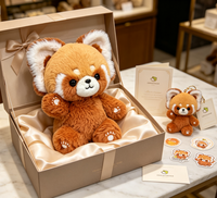 Peluche personnalisée, adorable panda rouge en peluche, animal en peluche doux pour les enfants, cadeau d'anniversaire