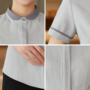 Polo uniforme pour enfants à manches courtes, haute qualité, été, pour hommes, moderne, pour serveurs de restaurant, t-shirts uniformes pour femmes - Product Image 4