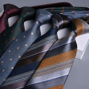 Corbata <span class=keywords><strong>de</strong></span> rayas <span class=keywords><strong>de</strong></span> negocios formales para hombres 8cm nueva gran jacquard azul marino ejecutivo juego <span class=keywords><strong>de</strong></span> manos boda Festival corbata - Product Image 1