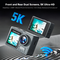 Nouvelle caméra de sport de moto étanche 5K double écran 30m avec stockage MicroSD antichoc et grand angle 170