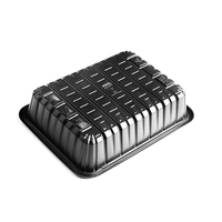 Barquette d'emballage alimentaire en plastique PET jetable noire pour champignons frais, viande, fruits, supermarché