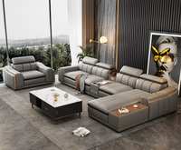 Günstiges Luxus-Smart-Sofa-Set Modernes Musik-Leder-Multifunktionssofa Wohnzimmer Einzelsitz L-Form Ecksofa Kombination