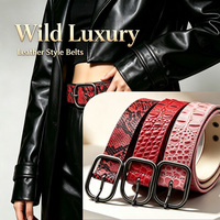 Ceinture en cuir PU gaufré crocodile unisexe, style croco, personnalisable OEM ODM, accessoire de mode urbaine multicolore