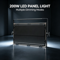 Projecteur vidéo LED plat professionnel 200W, haute fidélité des couleurs Ra97, température de couleur bicolore 3200-5600K, portable