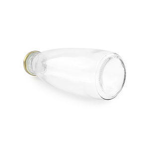 Emballage de bouteille en verre de thé au lait quotidien vintage de sauce de soja ronde réutilisable de 500ml 16oz avec <span class=keywords><strong>bouchon</strong></span> de cosse de 43mm - Product Image 4