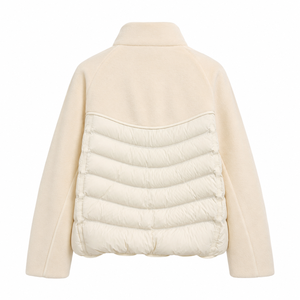 Chaqueta acolchada de cuello alto y manga larga con diseño de paneles, de primera calidad, muy vendida en invierno, para mujer. - Product Image 3
