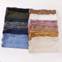 Hijab en Viscose Plissé Scintillant à Paillettes pour le Ramadan, Foulard Musulman, Châle, Bandeau Islamique pour Femme