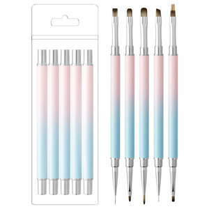 Nagelstift im Blush-Stil mit Metallgriff, Langlebiger Flachpinsel, Spezielles Phototherapie-Farbzeichnungswerkzeug-Set für Nagelstudios - Product Image 6