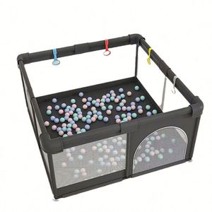 WL SD458 Modern Baby Playpen for Babies Kids Eco-Friendly Stainless Steel Frame Soft Breathable Mesh No <b>Gaps</b> Design - Product Image 6