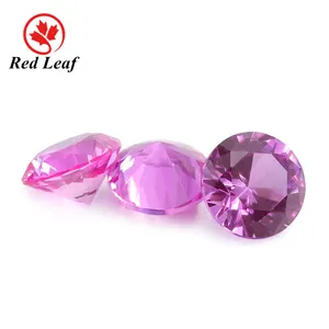 Redleaf gems Top quality Purple 65# Color round shape synthetic corundum gemstones stone