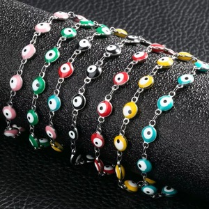 กำไลข้อมือลายตาปีศาจตุรกีขนาด 6 มม. สำหรับผู้หญิง ทำจากสแตนเลสเคลือบเงา พร้อมสายต่อขยาย เหมาะเป็นของขวัญสำหรับผู้หญิงและเด็กผู้หญิง - Product Image 1