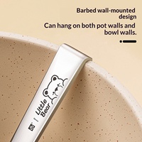 Cuillère de service en acier inoxydable de qualité alimentaire pour la maison, cuillère à soupe haut de gamme grande taille à manche court pour riz et bouillie, motif ours koala