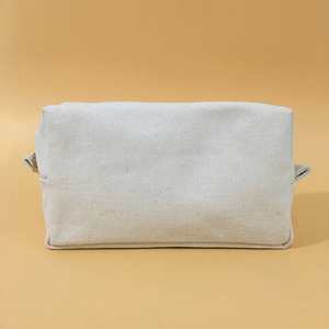 Pochette à maquillage avec logo personnalisé en stock, sac à main en toile de coton haute capacité pour cadeaux - Product Image 3