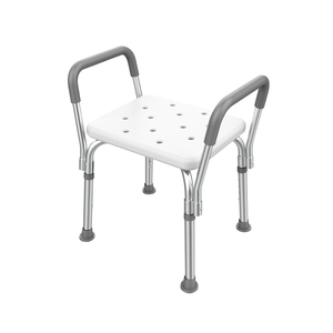 Tabouret <span class=keywords><strong>de</strong></span> <span class=keywords><strong>douche</strong></span> réglable en hauteur en alliage d'aluminium blanc, <span class=keywords><strong>chaise</strong></span> <span class=keywords><strong>de</strong></span> bain antidérapante avec trous <span class=keywords><strong>de</strong></span> drainage pour la sécurité des personnes âgées dans la salle <span class=keywords><strong>de</strong></span> bain - Product Image 1