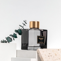 Diffuseur à Bâtonnets en Rotin Noir pour la Maison, Flacon en Verre d'Huile de Luxe, Parfum d'Ambiance, Vente en Gros au Quotidien