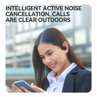 Headset Nirkabel Stereo Olahraga Tahan Air Sehari-hari, Earphone Over Ear Terlaris Baru dengan Konduksi Tulang