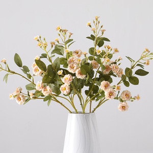 Flor artificial de Rosa pequeña de <span class=keywords><strong>Feria</strong></span> de alta calidad Decoración de paisajismo de boda de alta calidad Flor de Rosa mensual artificial - Product Image 4
