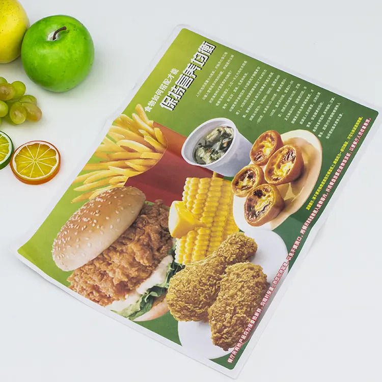 नई कस्टम मुद्रित कागज डिस्पोजेबल टेबल Placemat रेस्तरां के लिए पैड और हैमबर्गर