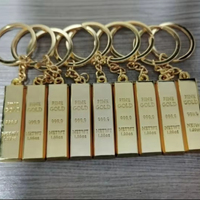 Porte-clés en barre d'or métallique à prix le plus bas en métal doré de qualité