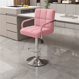 <span class=keywords><strong>Taburete</strong></span> de Bar Giratorio de Cuero Moderno con Altura Ajustable y Estructura de Hierro para Bar en Casa y Comedor - Sillas Altas para Barra - Product Image 5
