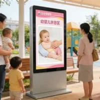 Écran publicitaire vertical sur pied de 55 pouces de haute qualité, lecteur vidéo publicitaire commercial à vendre