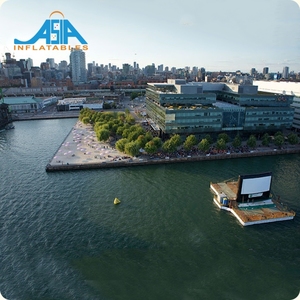 Pantalla de <span class=keywords><strong>película</strong></span> de agua flotante para piscina, inflable al aire libre - Product Image 3