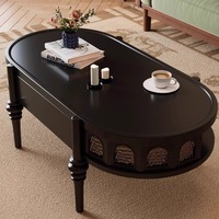 Table basse vintage française en bois massif, petite table design pour salon, nouveau modèle de table basse ronde pour buffet
