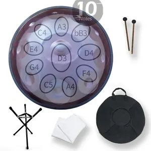 Taku Paars 10 Noten H Ang Drum Muziekinstrumenten 432 Hz Handpan Muziek D Kurd Minor Hand Disc Drum