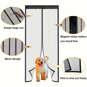 Pantalla magnética de poliéster para insectos, puerta suave, cortina antiinsectos, <span class=keywords><strong>tela</strong></span> de malla de diamante, cortinas de <span class=keywords><strong>mosquitera</strong></span> para insectos - Product Image 4