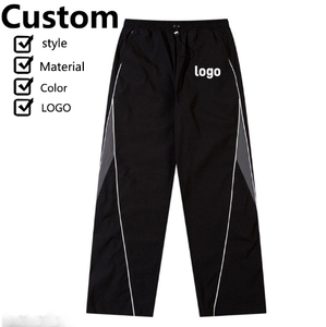 กางเกงขายาวผู้ชายลายปะติดหลากสี ผ้าไนลอน/โพลีเอสเตอร์ ขอบเอวยางยืดแบบพาราชูท สไตล์ลำลอง ดีไซน์น้ำหนักเบา - Product Image 1