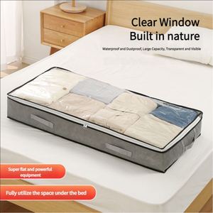 Bolsa de Almacenamiento para Edredones Debajo de la Cama, de Tela No Tejida Gruesa, Gran Capacidad, para Mantas y Ropa, con PVC Transparente - Product Image 4