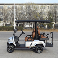 Voiturette de golf électrique ZYCAR 4 places 2+2, batterie lithium surélevée, luxe, couleur argent, à vendre