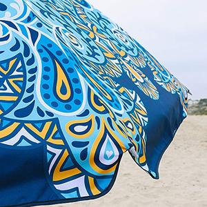 Sombrilla de Playa Grande de 7.5 Pies con Poste Telescópico de Aluminio Inclinable, Ventilación de Aire, Varillas de Fibra de Vidrio, Anclaje Giratorio para Arena y Césped, y Bolsa de Transporte - Product Image 4