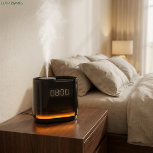 Diffuseur d'arômes intelligent 3-en-<span class=keywords><strong>1</strong></span> avec commande par application, horloge numérique, veilleuse ambiante ambre, diffuseur de parfum sans eau - Product Image 1