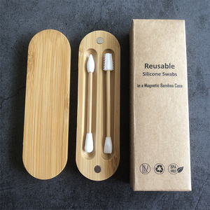 <span class=keywords><strong>Coton</strong></span>-<span class=keywords><strong>tige</strong></span> <span class=keywords><strong>réutilisable</strong></span> écologique à double tête multifonctionnel bambou de qualité alimentaire écouvillons en silicone <span class=keywords><strong>lavable</strong></span> mallette de rangement confortable pour - Product Image 6