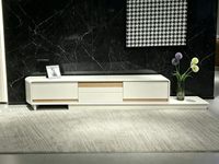 Meuble TV minimaliste de luxe léger, table basse rectangulaire avec rangement pour salon