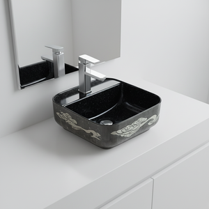 <span class=keywords><strong>Lavabo</strong></span> de Cerámica Integrado ZOGII Antique Black Rock, <span class=keywords><strong>Lavabo</strong></span> de Lujo para Hoteles de Alta Gama, Diseño Personalizable para Baños Domésticos - Product Image 6