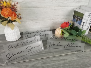 Clear Script Executive Desk CEO Sign New Job Office Small Business Decor Promoción Regalo-Inyección de placa de nombre acrílica de pie - Product Image 5