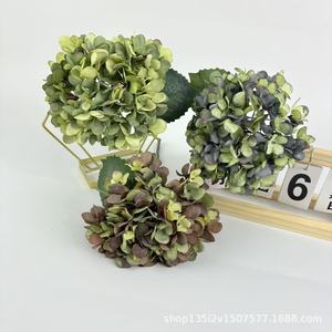 Fleurs artificielles Qiye, Hortensia en soie bleu pour décoration de mariage et de maison, style moderne et tendance - Product Image 4